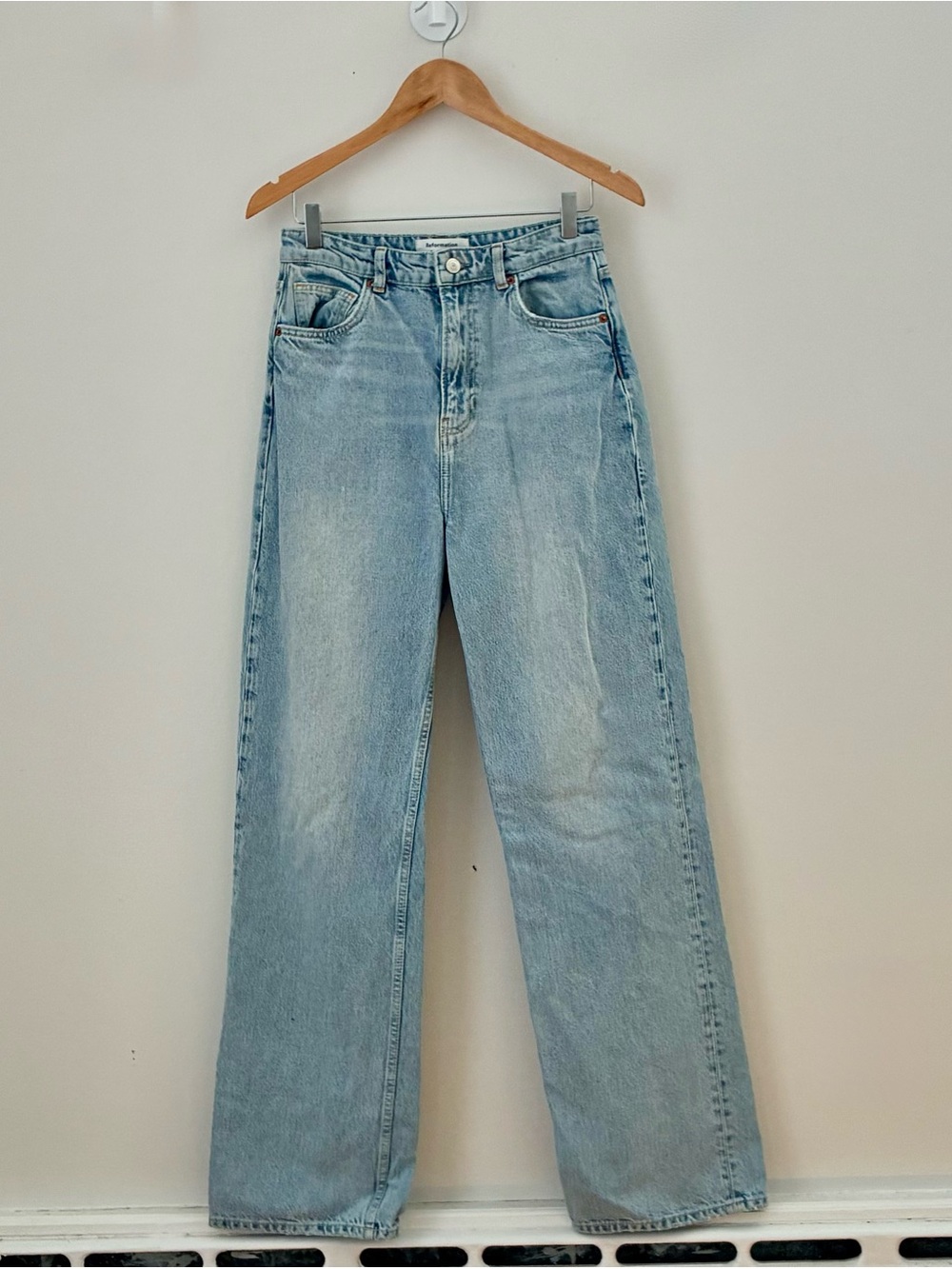 Reformation Wilder Light Wash High Rise Straight-Leg Jeans